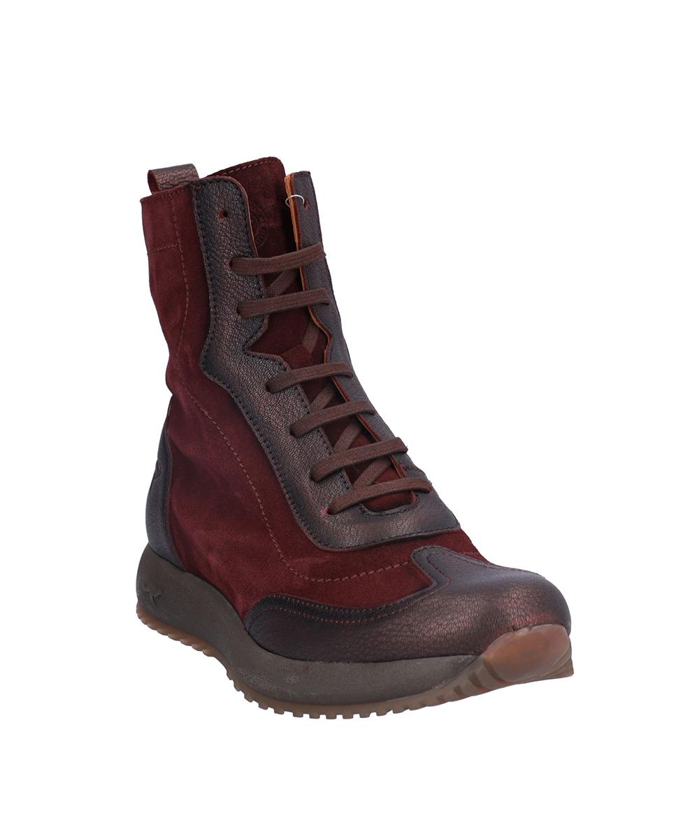 Botas básicas de mujer de piel con texturas - Kangaroos - Burdeos Burdeos-3