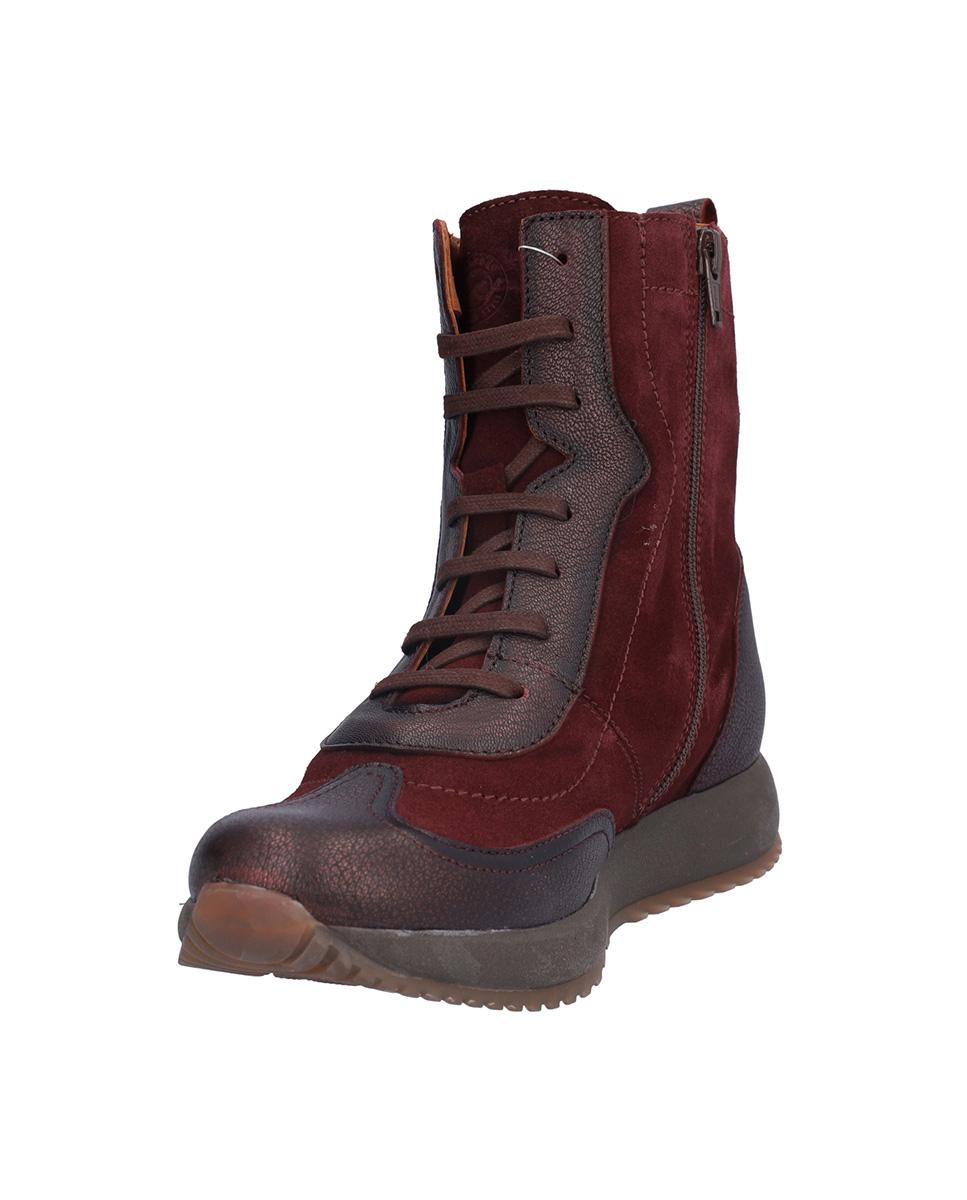 Botas básicas de mujer de piel con texturas - Kangaroos - Burdeos Burdeos-2