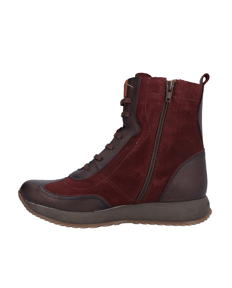 Botas básicas de mujer de piel con texturas - Kangaroos - Burdeos Burdeos-4