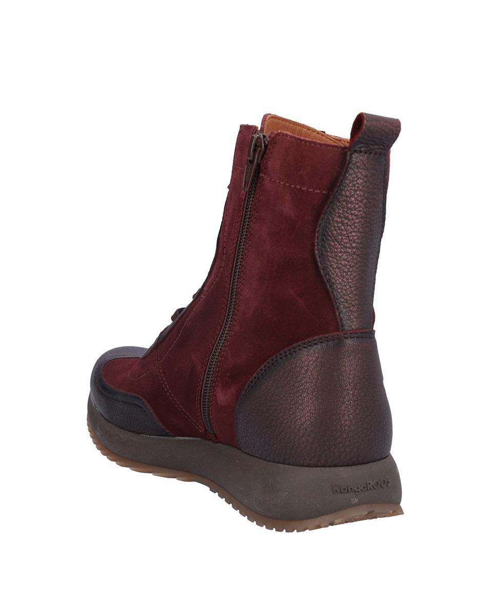 Botas básicas de mujer de piel con texturas - Kangaroos - Burdeos Burdeos-5
