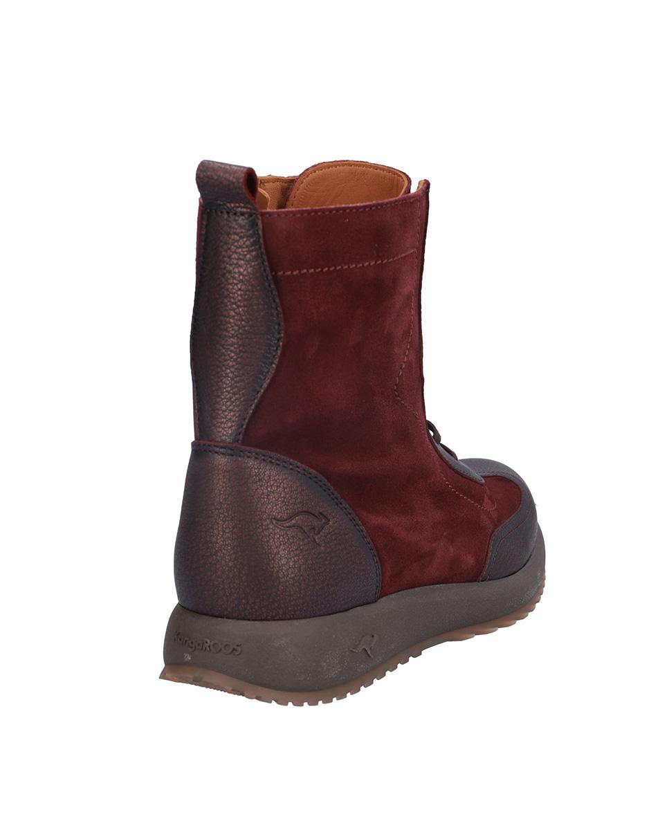 Botas básicas de mujer de piel con texturas - Kangaroos - Burdeos Burdeos-6