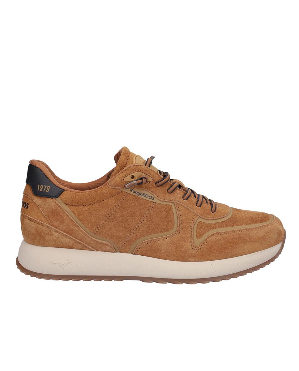 Zapatillas deportivas de hombre de piel con suela a contraste - Kangaroos - Camel Camel-1
