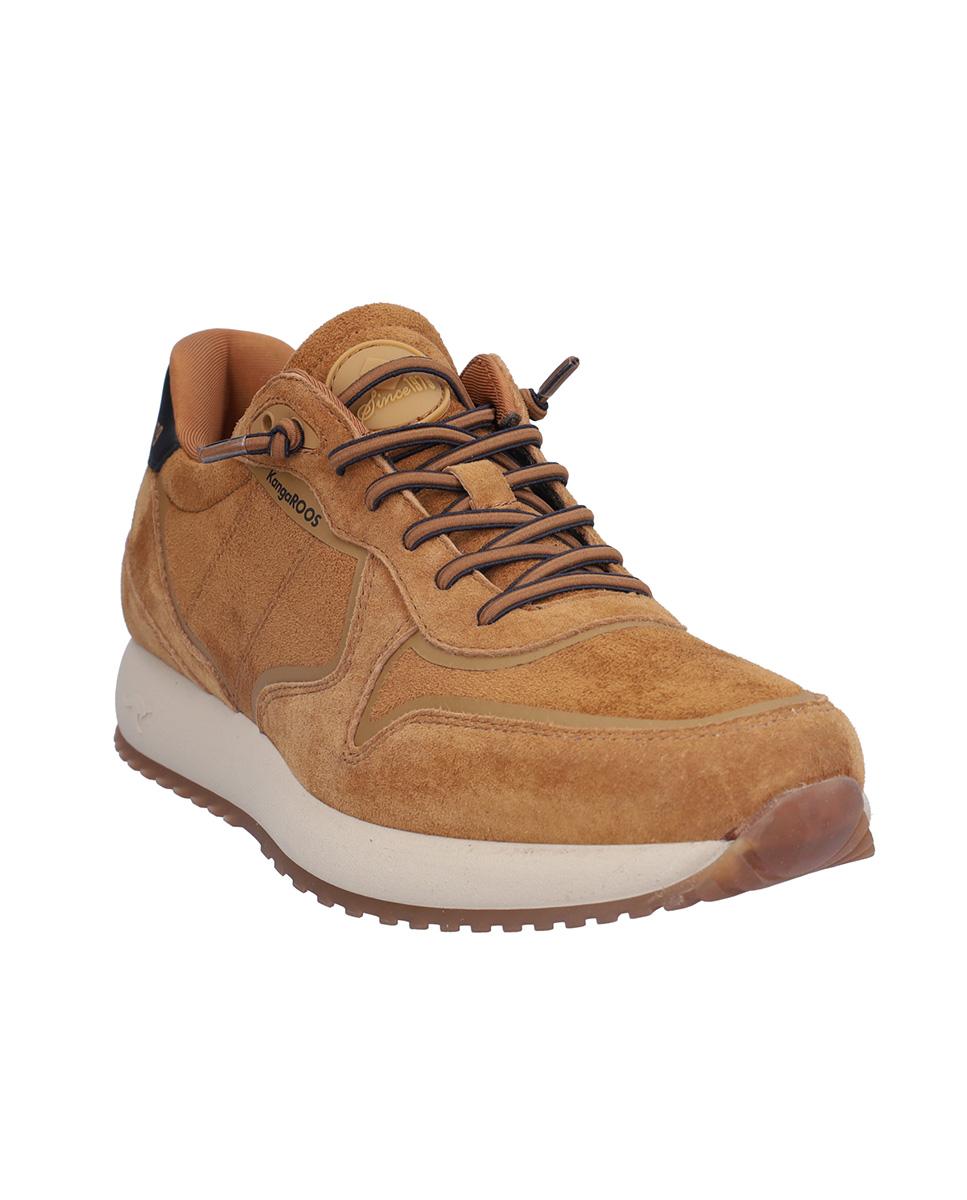 Zapatillas deportivas de hombre de piel con suela a contraste - Kangaroos - Camel Camel-3