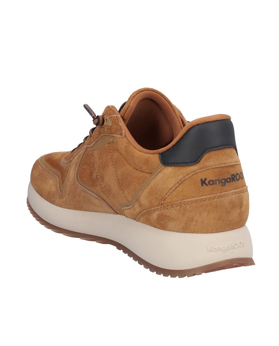 Zapatillas deportivas de hombre de piel con suela a contraste - Kangaroos - Camel Camel-5