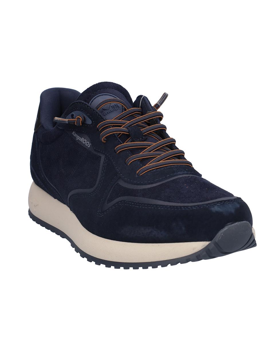 Zapatillas deportivas de hombre de piel con suela a contraste - Kangaroos - Azul marino Azul marino-3