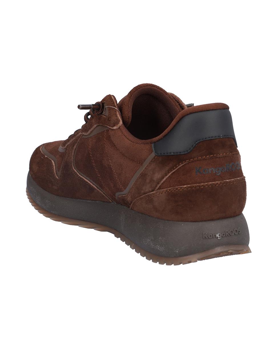 Zapatillas deportivas de hombre de piel con suela a contraste - Kangaroos - Marrón oscuro Marrón oscuro-5