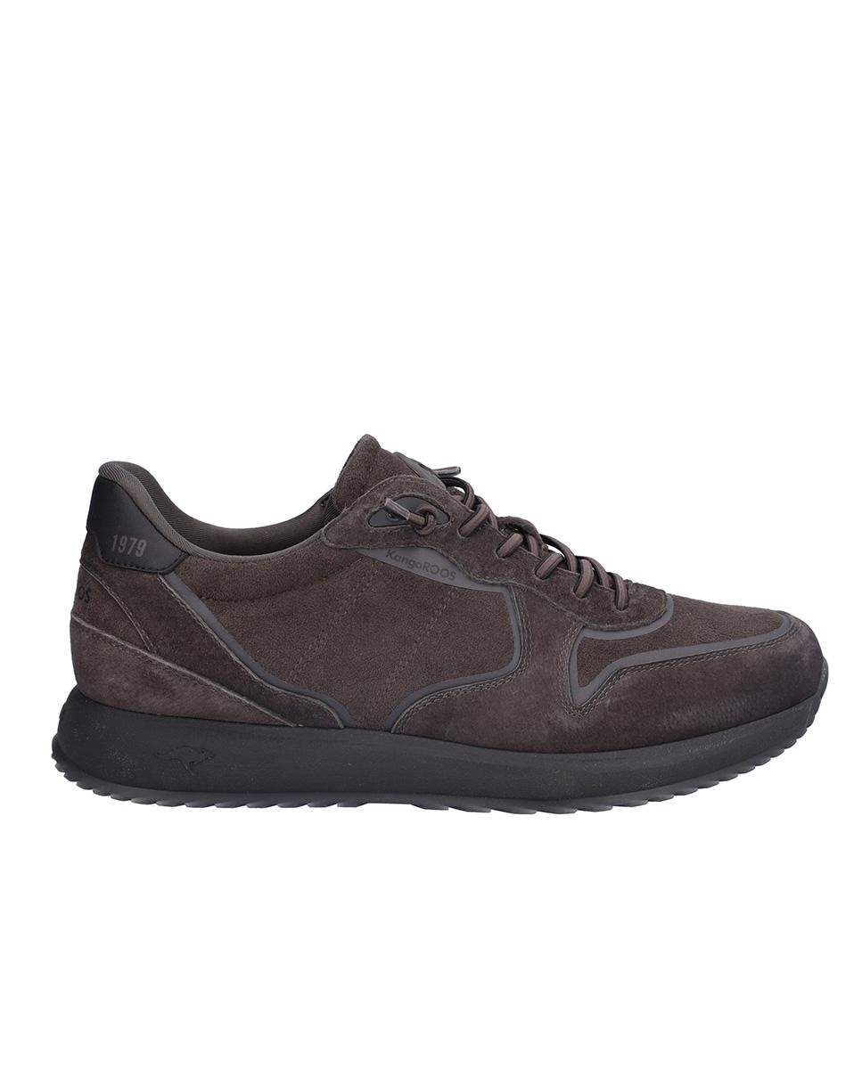 Zapatillas deportivas de hombre de piel con suela a contraste - Kangaroos - Gris oscuro Gris oscuro-1
