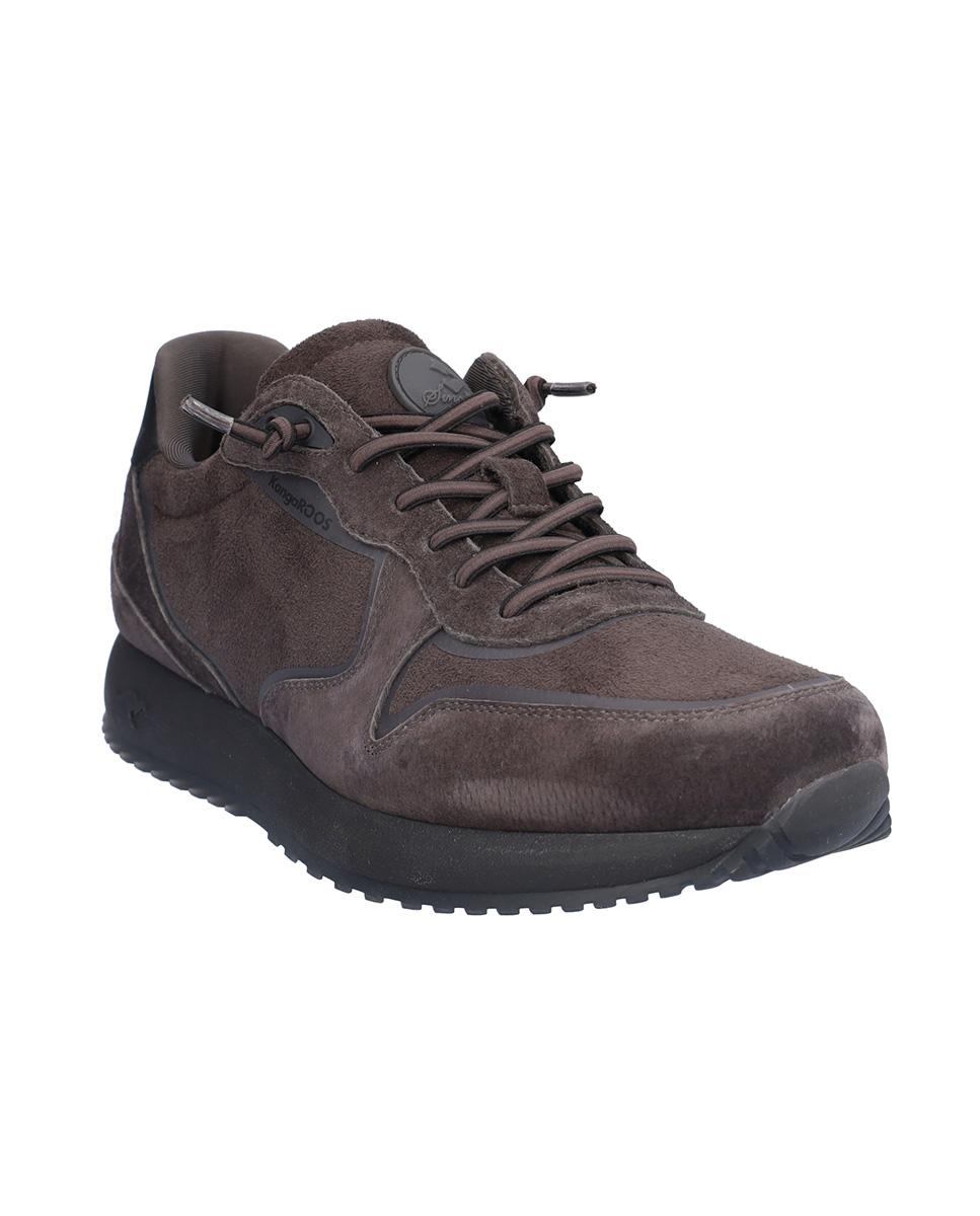 Zapatillas deportivas de hombre de piel con suela a contraste - Kangaroos - Gris oscuro Gris oscuro-3