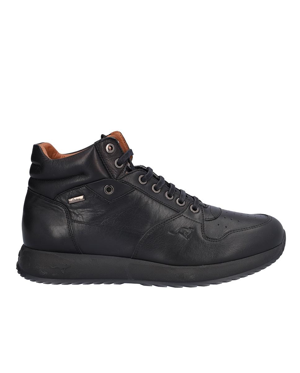 Imagen 1 de Botín de caballero en piel con Xdry con cordones - Kangaroos - Negro Negro