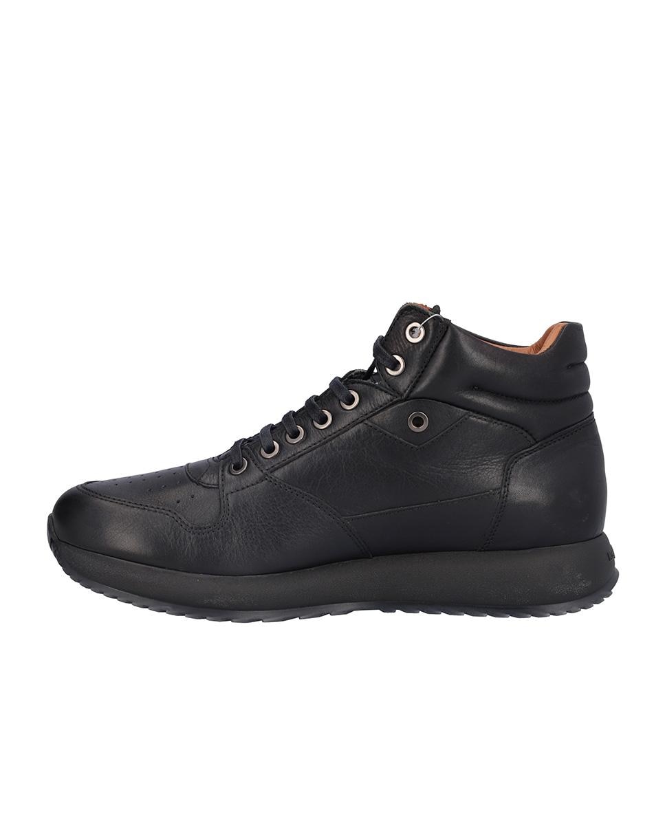 Imagen 4 de Botín de caballero en piel con Xdry con cordones - Kangaroos - Negro Negro