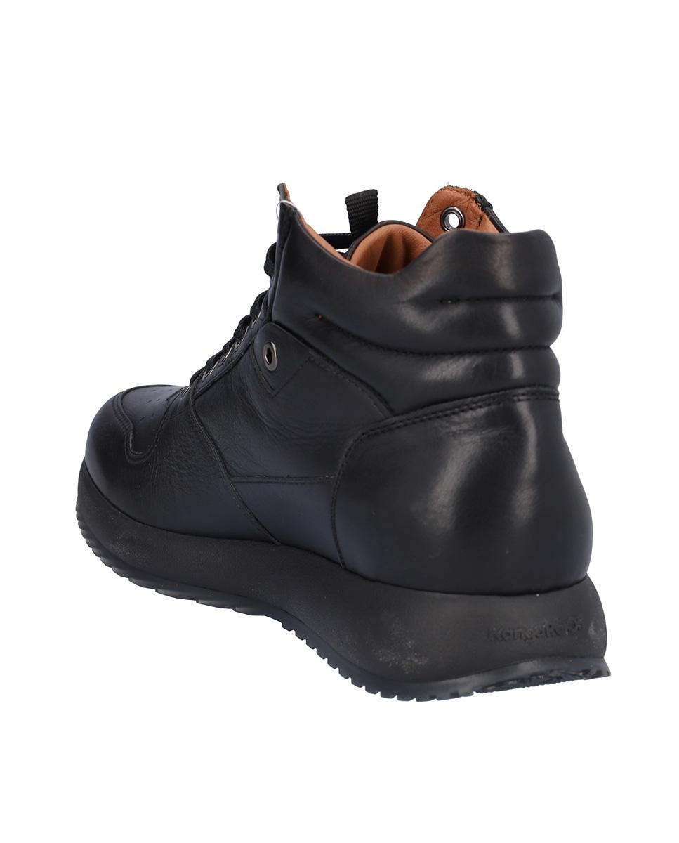 Imagen 5 de Botín de caballero en piel con Xdry con cordones - Kangaroos - Negro Negro