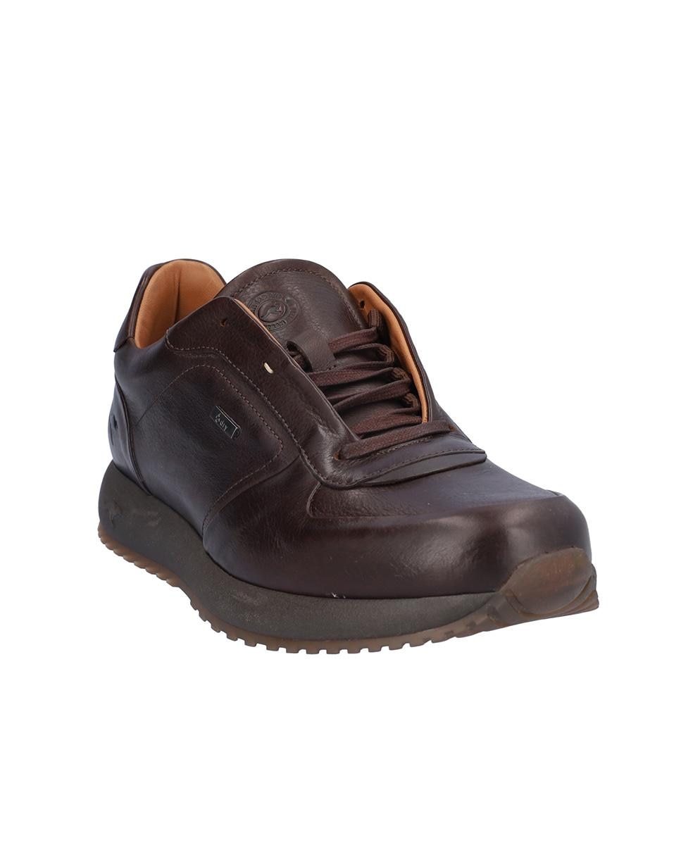 Zapatillas deportivas de hombre de piel con suela a contraste - Kangaroos - Marrón oscuro Marrón oscuro-3