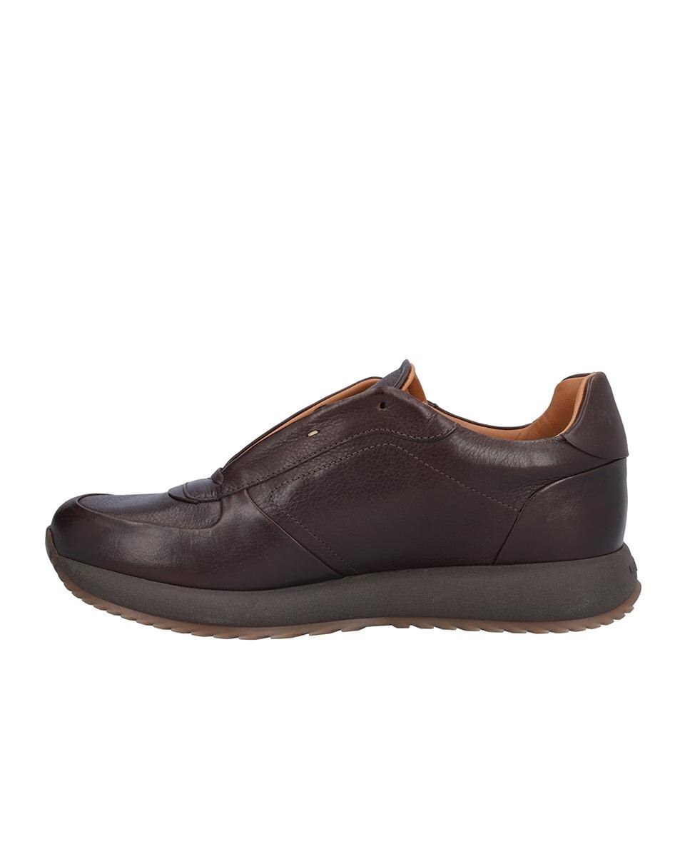 Zapatillas deportivas de hombre de piel con suela a contraste - Kangaroos - Marrón oscuro Marrón oscuro-4