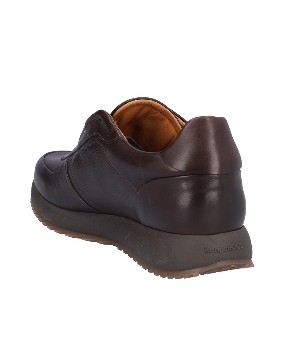 Zapatillas deportivas de hombre de piel con suela a contraste - Kangaroos - Marrón oscuro Marrón oscuro-5