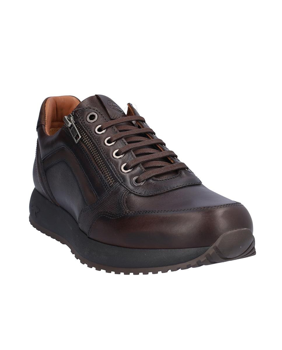 Zapatillas deportivas de hombre de piel con cierre de cordones - Kangaroos - Marrón oscuro Marrón oscuro-3