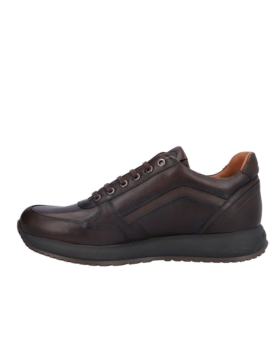 Zapatillas deportivas de hombre de piel con cierre de cordones - Kangaroos - Marrón oscuro Marrón oscuro-4