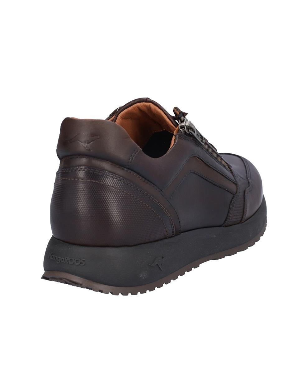 Zapatillas deportivas de hombre de piel con cierre de cordones - Kangaroos - Marrón oscuro Marrón oscuro-6