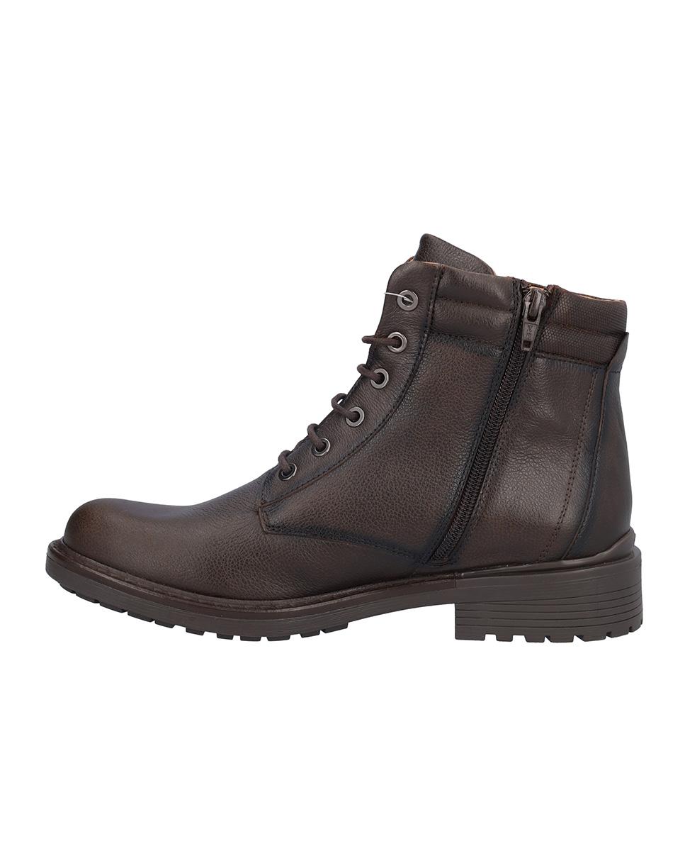 Imagen 4 de Botas de hombre de piel con suela a contraste - Kangaroos - Marrón oscuro Marrón oscuro