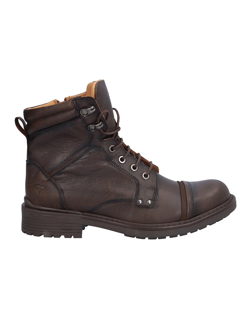 Imagen 1 de Botas de hombre de piel con suela a contraste Marrón oscuro