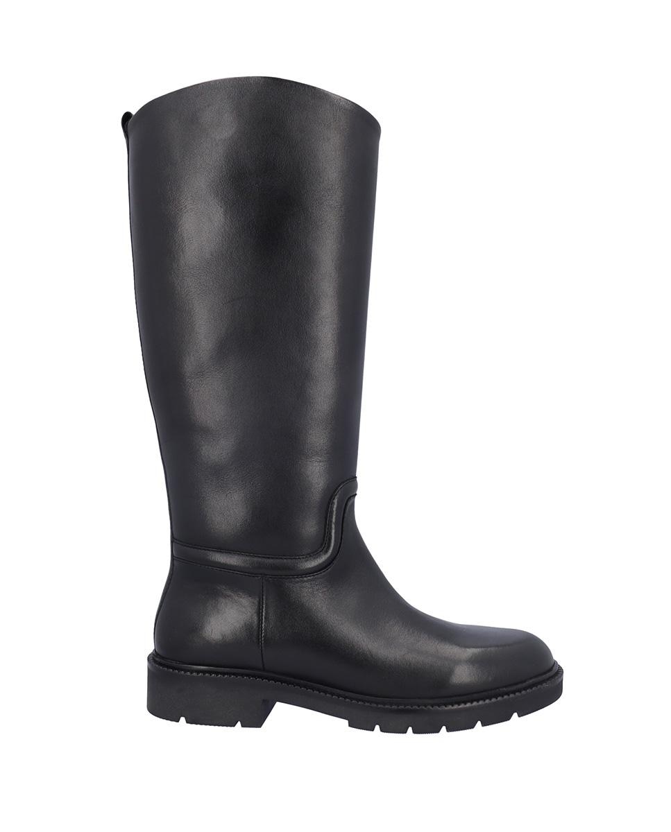 Imagen 0 de Botas básicas de mujer de piel con suela a contraste Negro