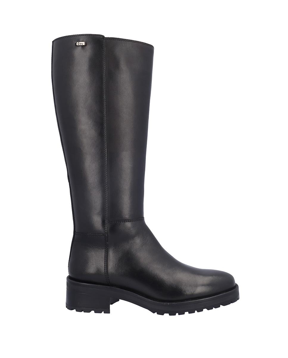 Imagen 0 de Botas básicas de mujer de piel con suela a contraste Negro