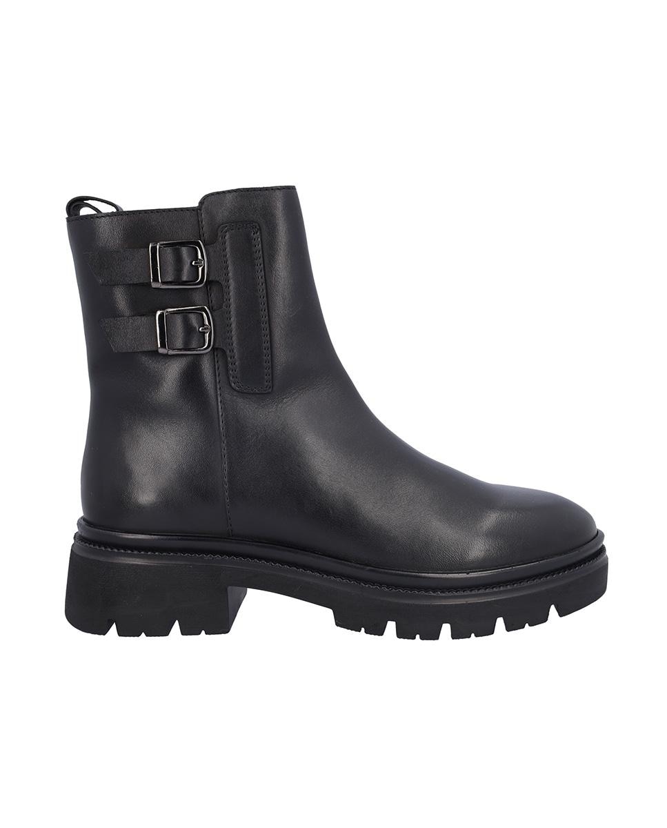 Botines básicos de mujer de piel con hebillas decorativas - Kangaroos - Negro Negro-1