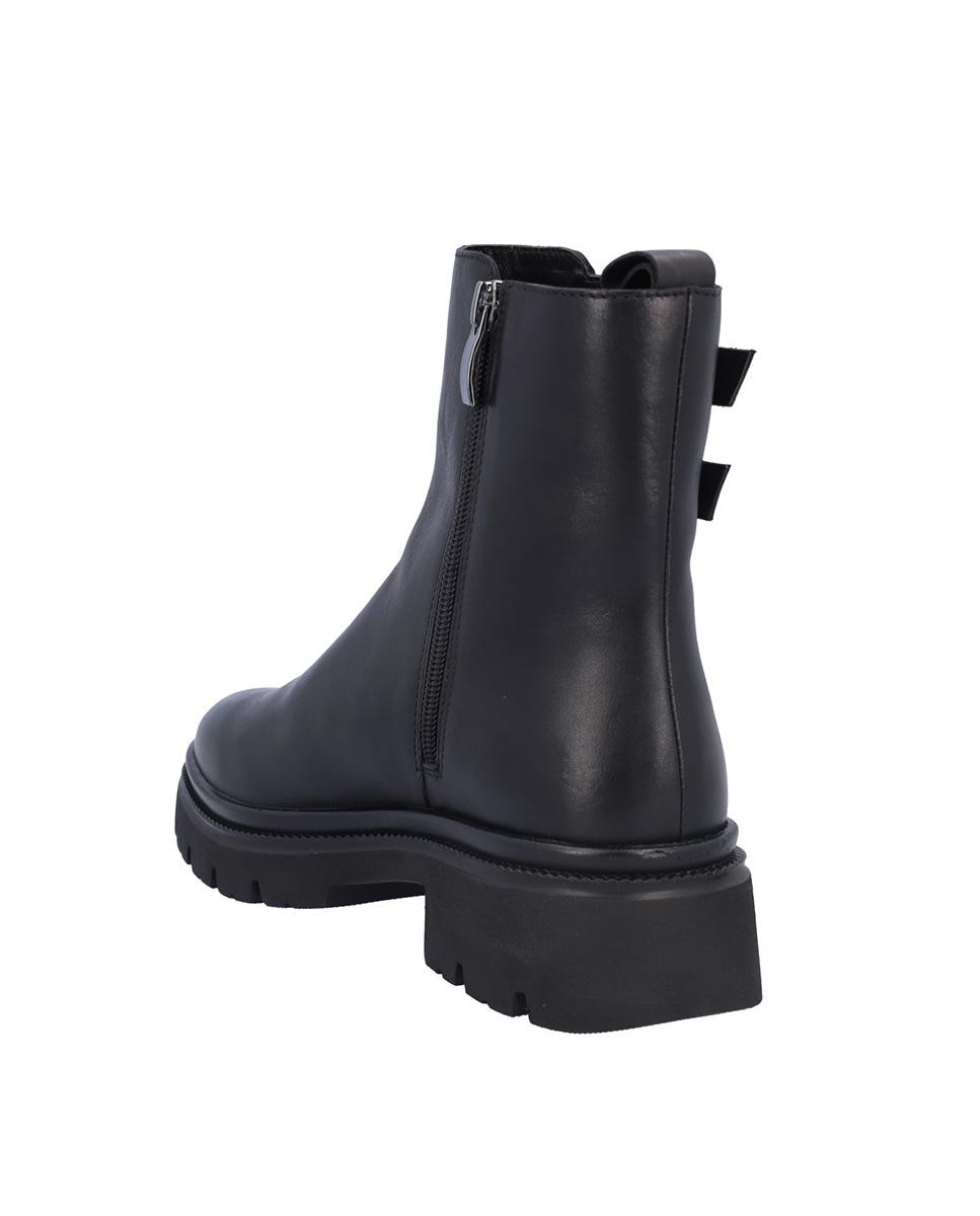 Botines básicos de mujer de piel con hebillas decorativas - Kangaroos - Negro Negro-5