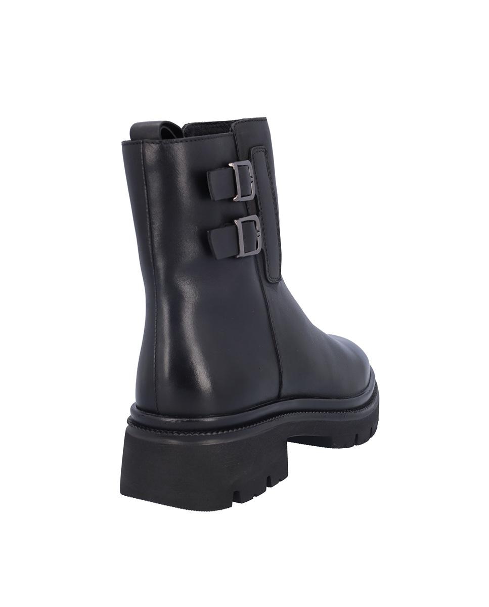 Botines básicos de mujer de piel con hebillas decorativas - Kangaroos - Negro Negro-6