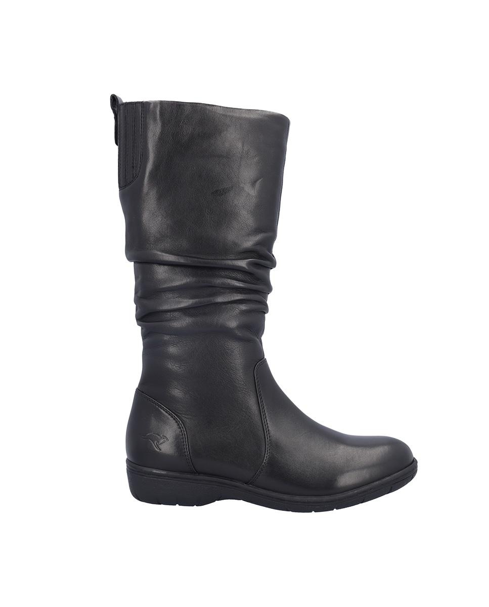 Imagen 0 de Botas básicas de mujer de piel arrugadas en liso Negro