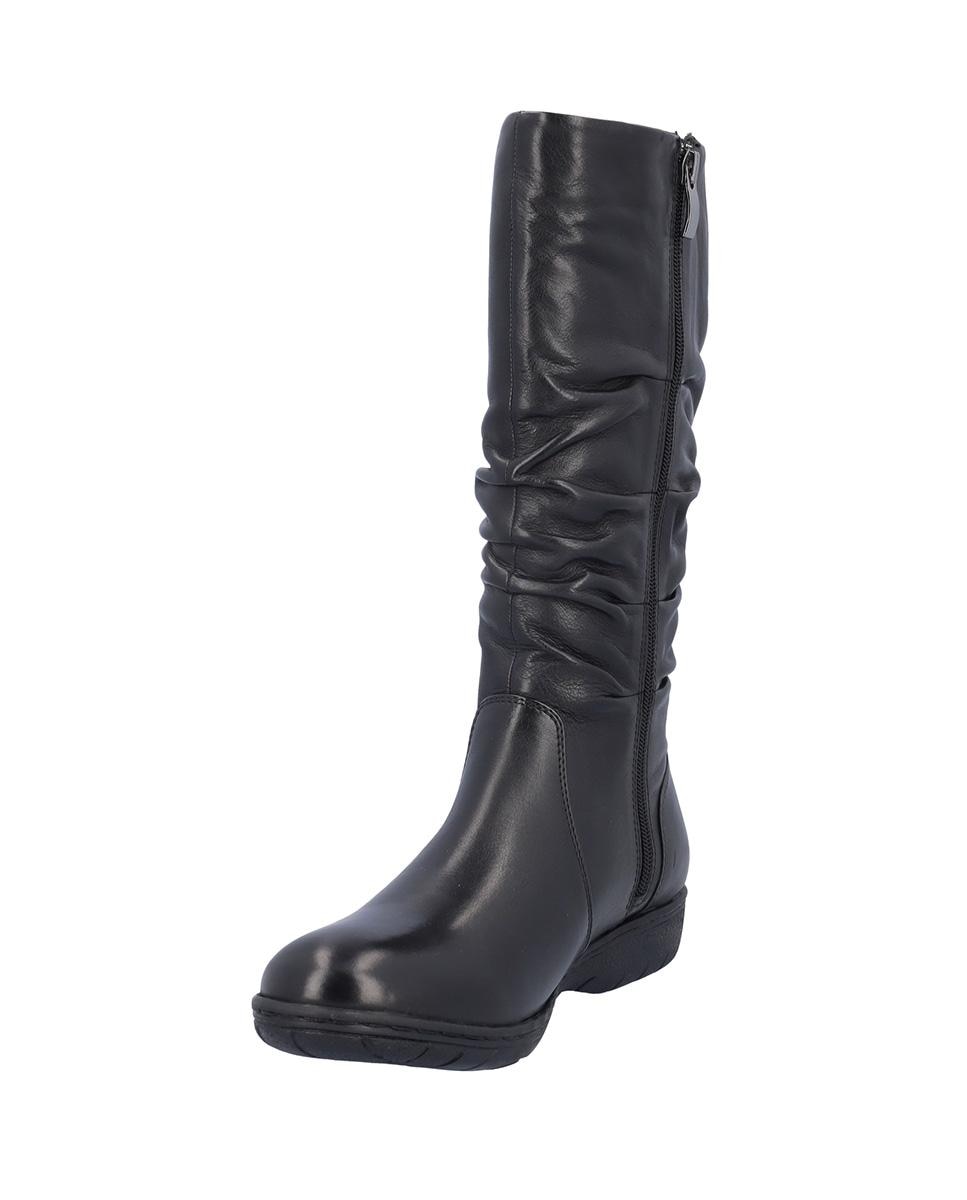 Botas básicas de mujer de piel arrugadas en liso - Kangaroos - Negro Negro-3