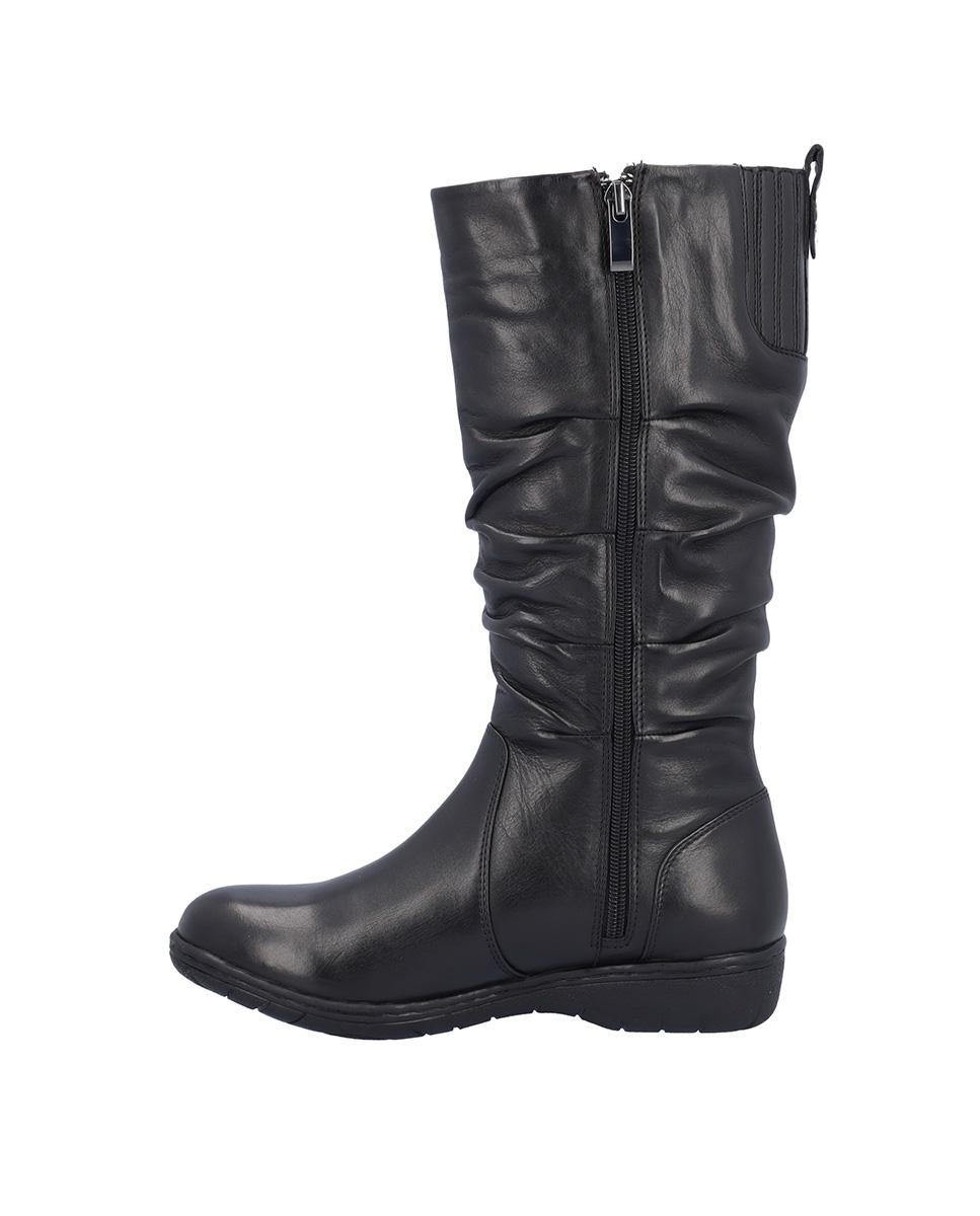 Botas básicas de mujer de piel arrugadas en liso - Kangaroos - Negro Negro-6