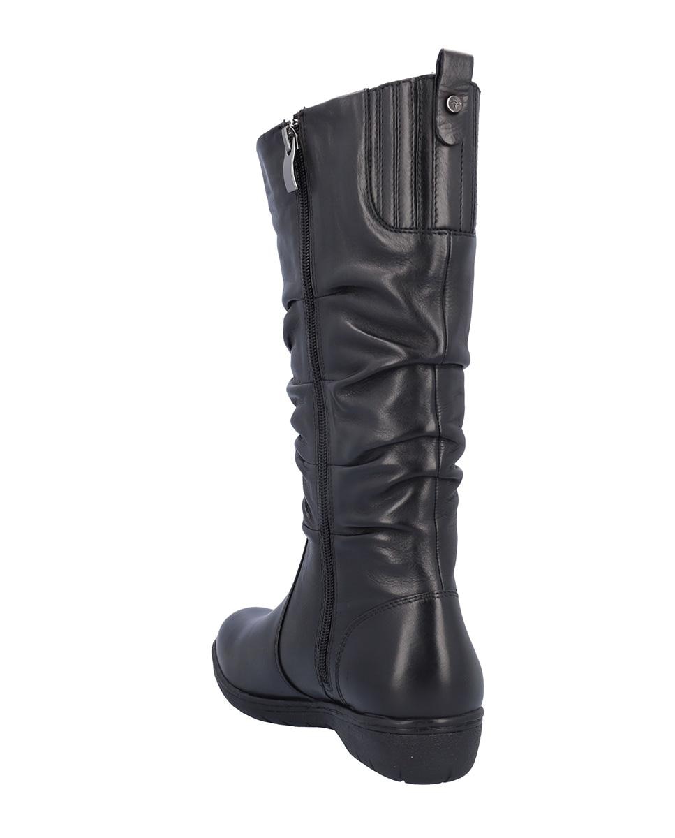 Botas básicas de mujer de piel arrugadas en liso - Kangaroos - Negro Negro-4