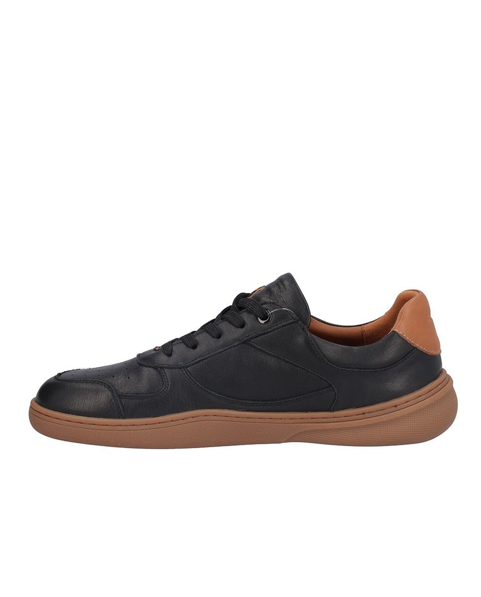 Zapatillas deportivas de hombre de piel en liso - Kangaroos - Negro Negro-4