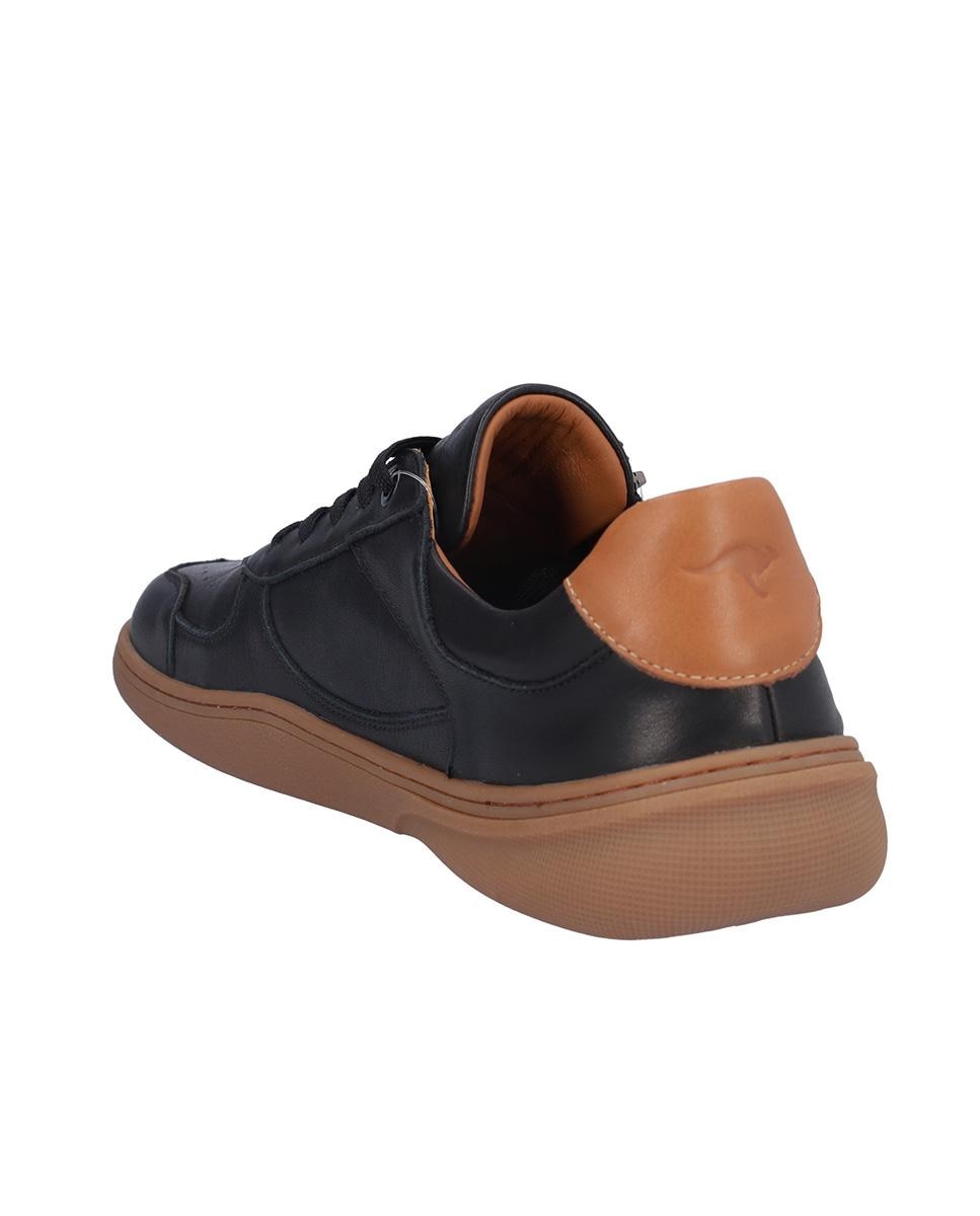 Zapatillas deportivas de hombre de piel en liso - Kangaroos - Negro Negro-5
