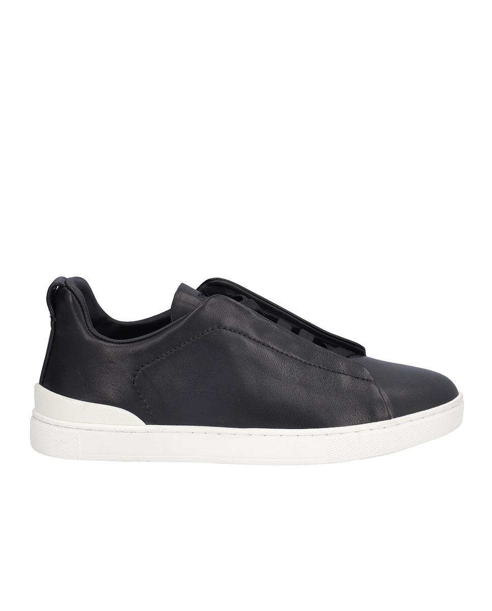 Zapatillas deportivas de hombre de piel en liso - Kangaroos - Negro Negro-1