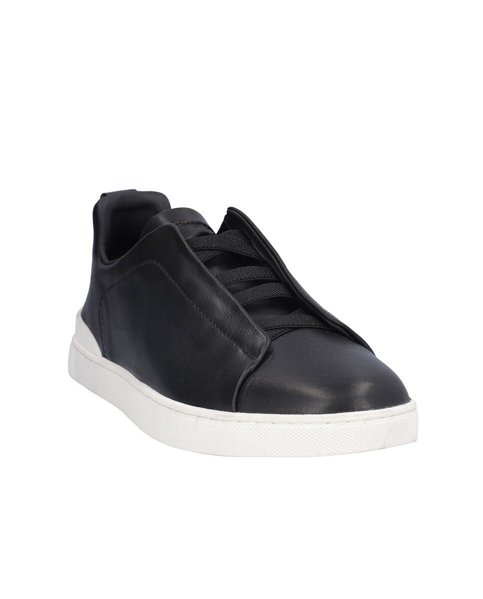 Zapatillas deportivas de hombre de piel en liso - Kangaroos - Negro Negro-3
