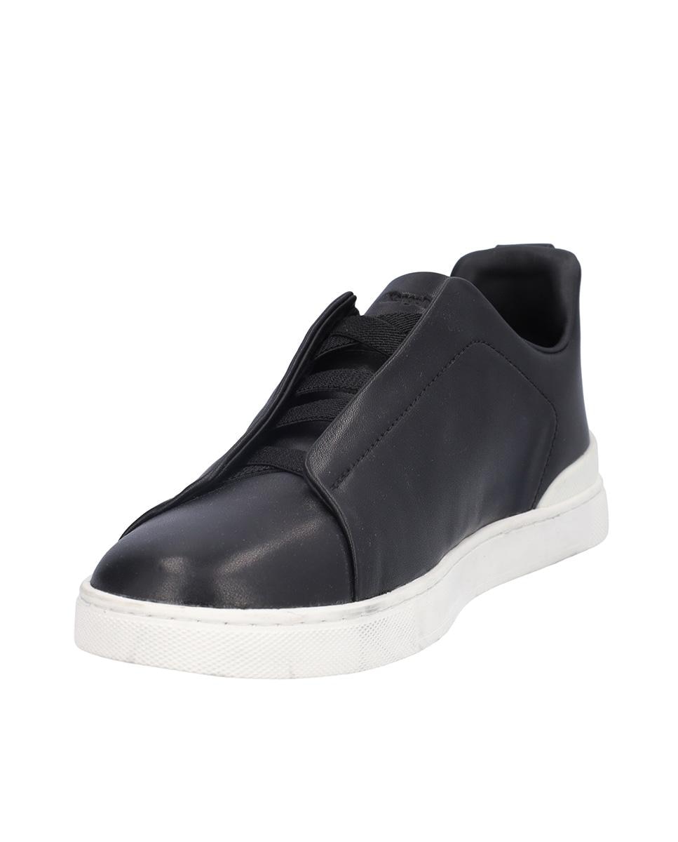 Zapatillas deportivas de hombre de piel en liso - Kangaroos - Negro Negro-2