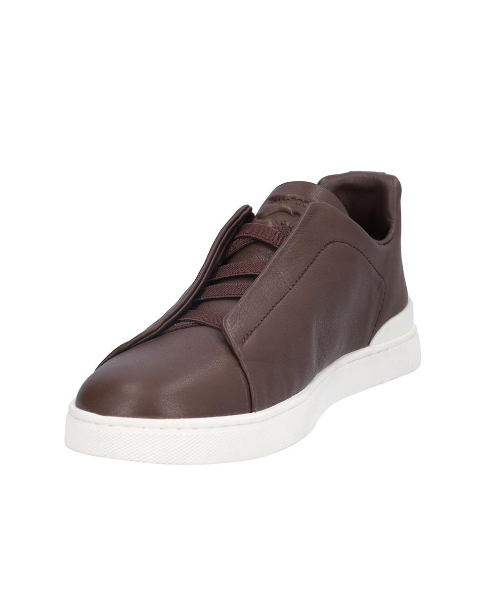 Zapatillas deportivas de hombre de piel en liso - Kangaroos - Marrón oscuro Marrón oscuro-2