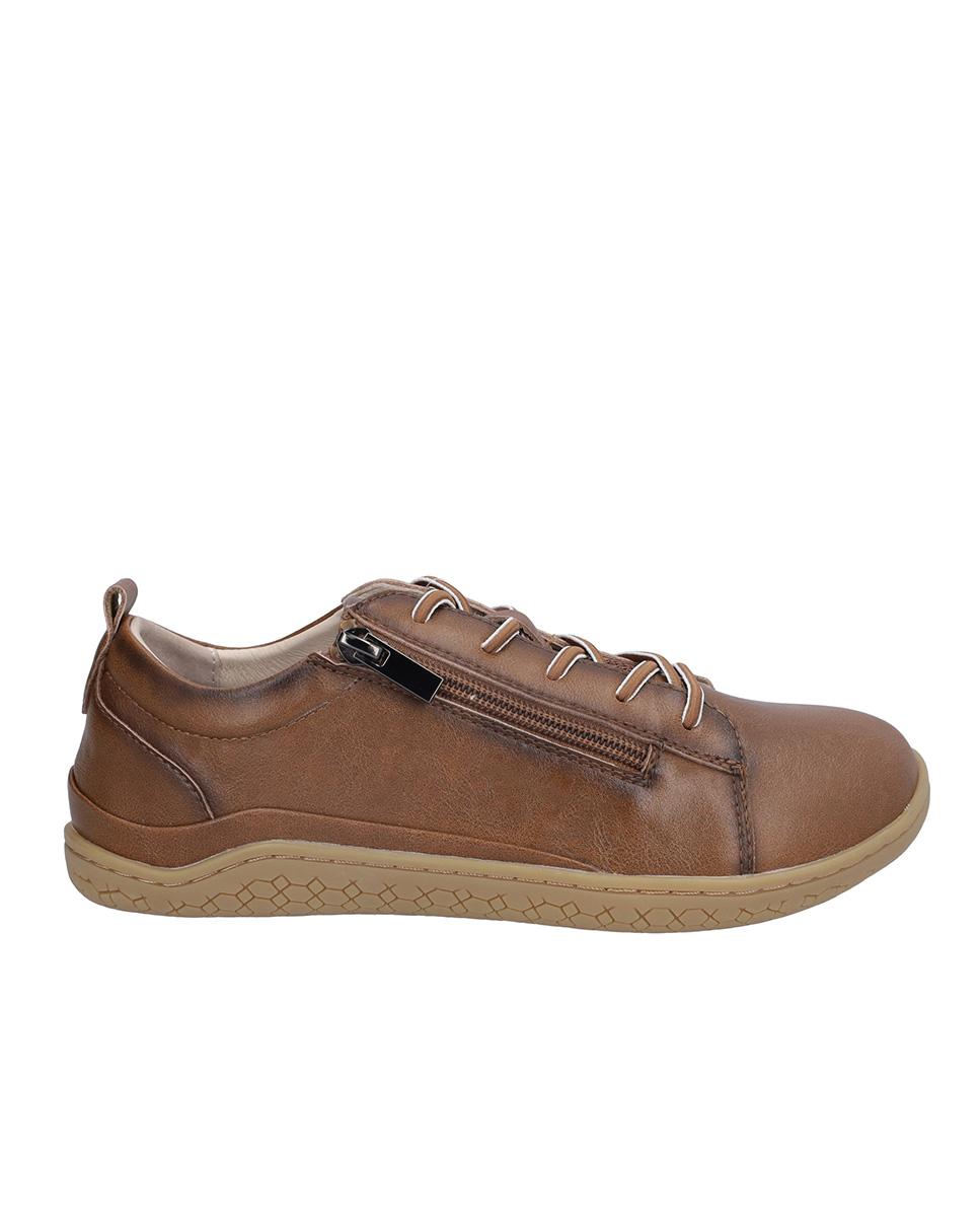 Zapatillas deportivas de mujer de piel en liso - Kangaroos - Marrón Marrón-1