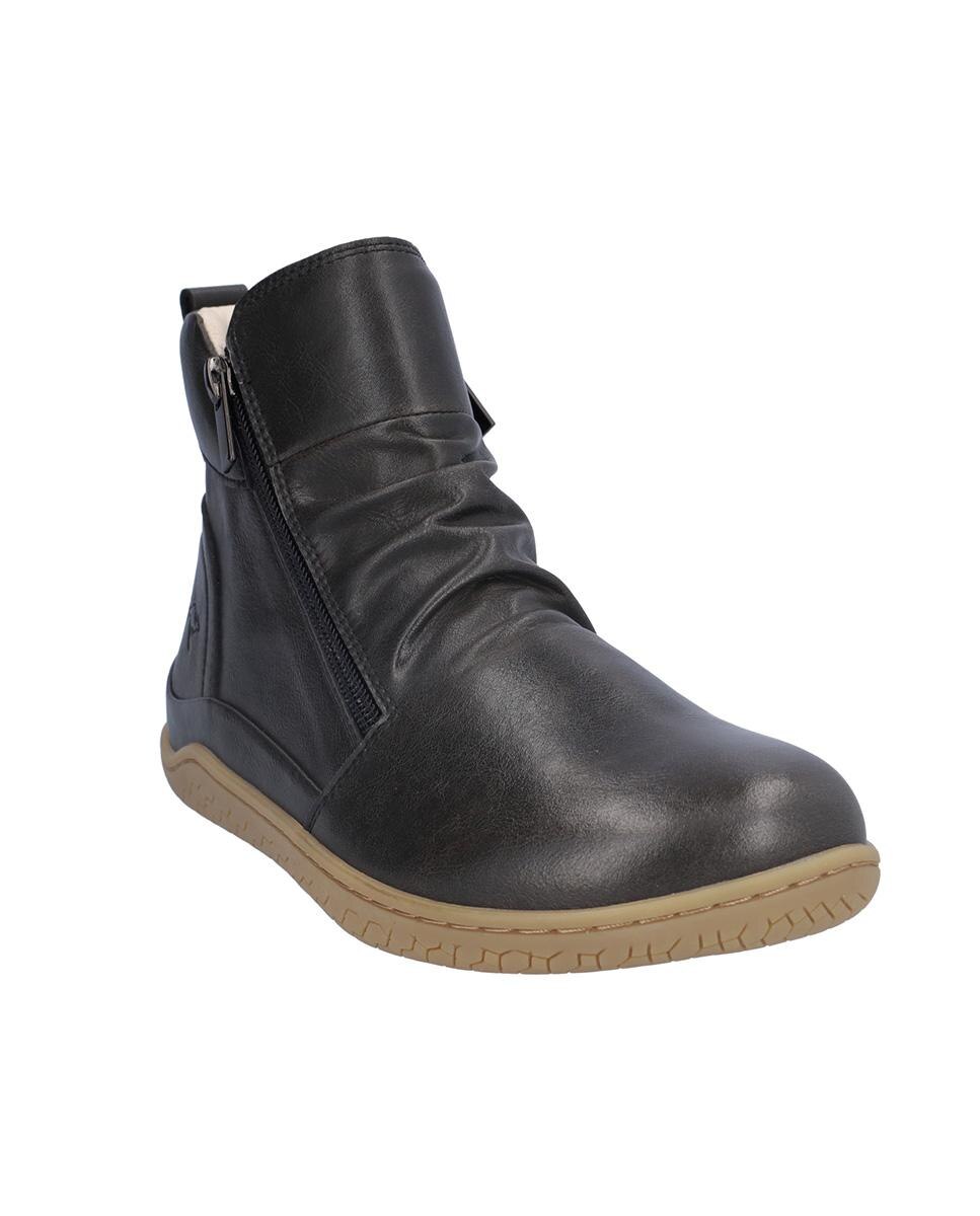 Botines básicos de mujer de piel con cierre de cremallera en liso - Kangaroos - Negro Negro-3