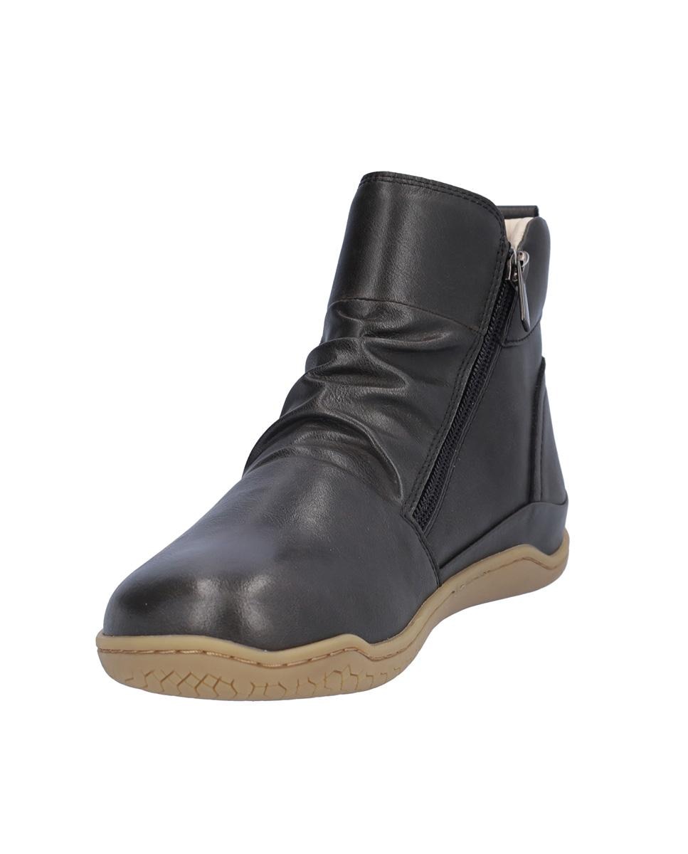 Botines básicos de mujer de piel con cierre de cremallera en liso - Kangaroos - Negro Negro-2