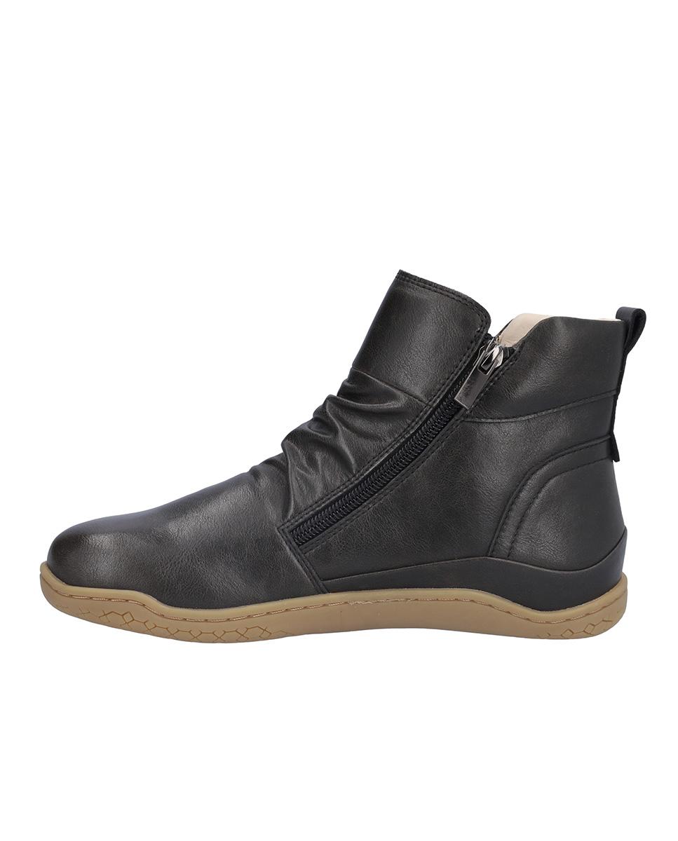 Botines básicos de mujer de piel con cierre de cremallera en liso - Kangaroos - Negro Negro-4