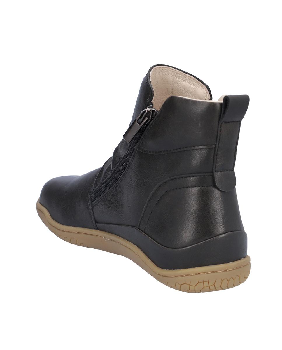 Botines básicos de mujer de piel con cierre de cremallera en liso - Kangaroos - Negro Negro-5