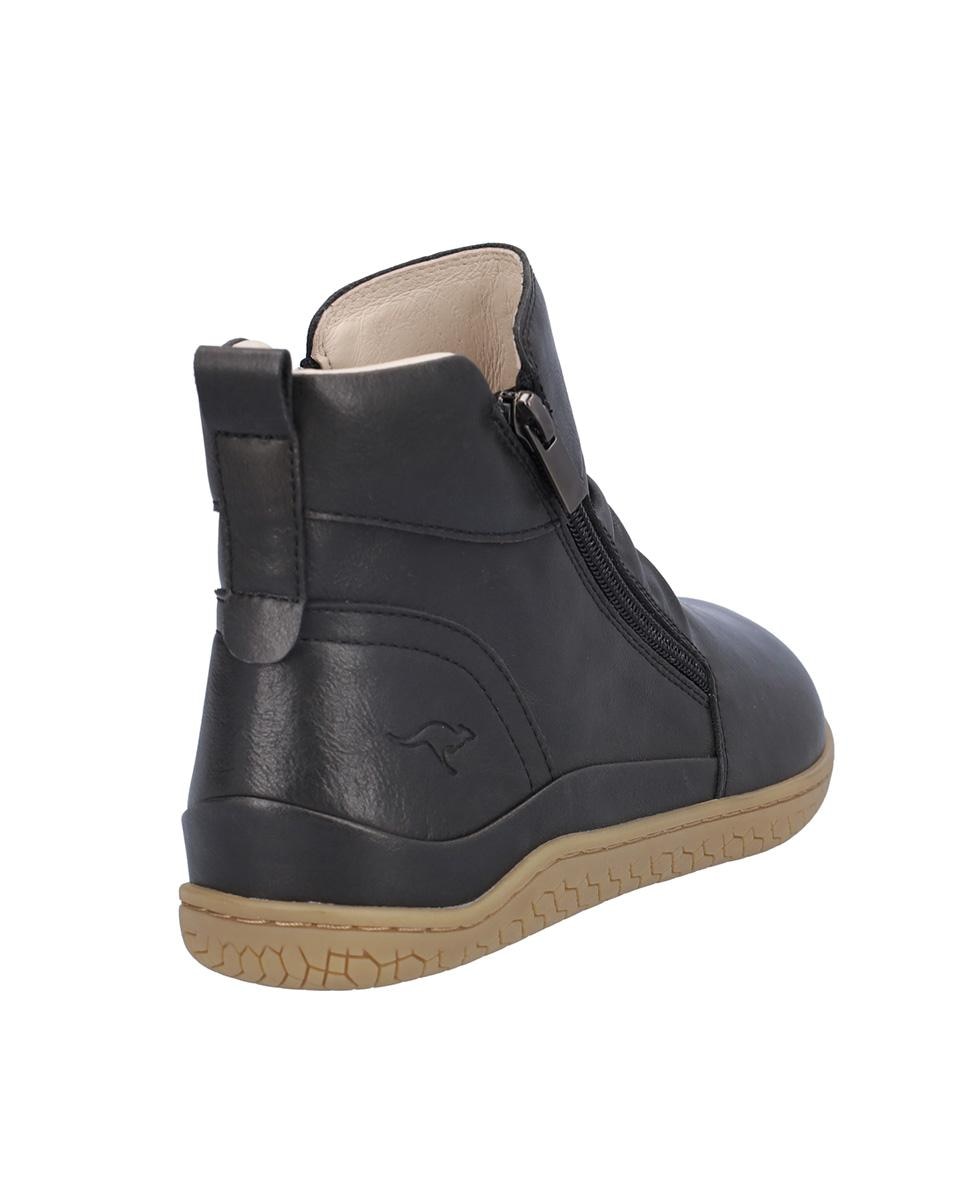 Botines básicos de mujer de piel con cierre de cremallera en liso - Kangaroos - Negro Negro-6