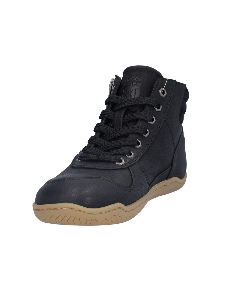Botines básicos de mujer de piel con cierre de cordones y logotipo lateral pequeño - Kangaroos - Negro Negro-2