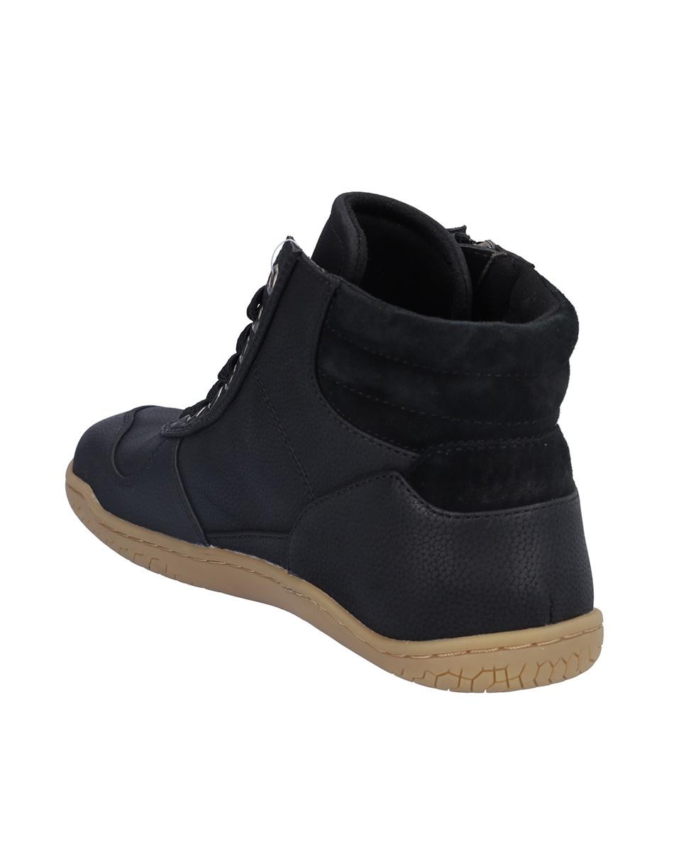 Botines básicos de mujer de piel con cierre de cordones y logotipo lateral pequeño - Kangaroos - Negro Negro-5