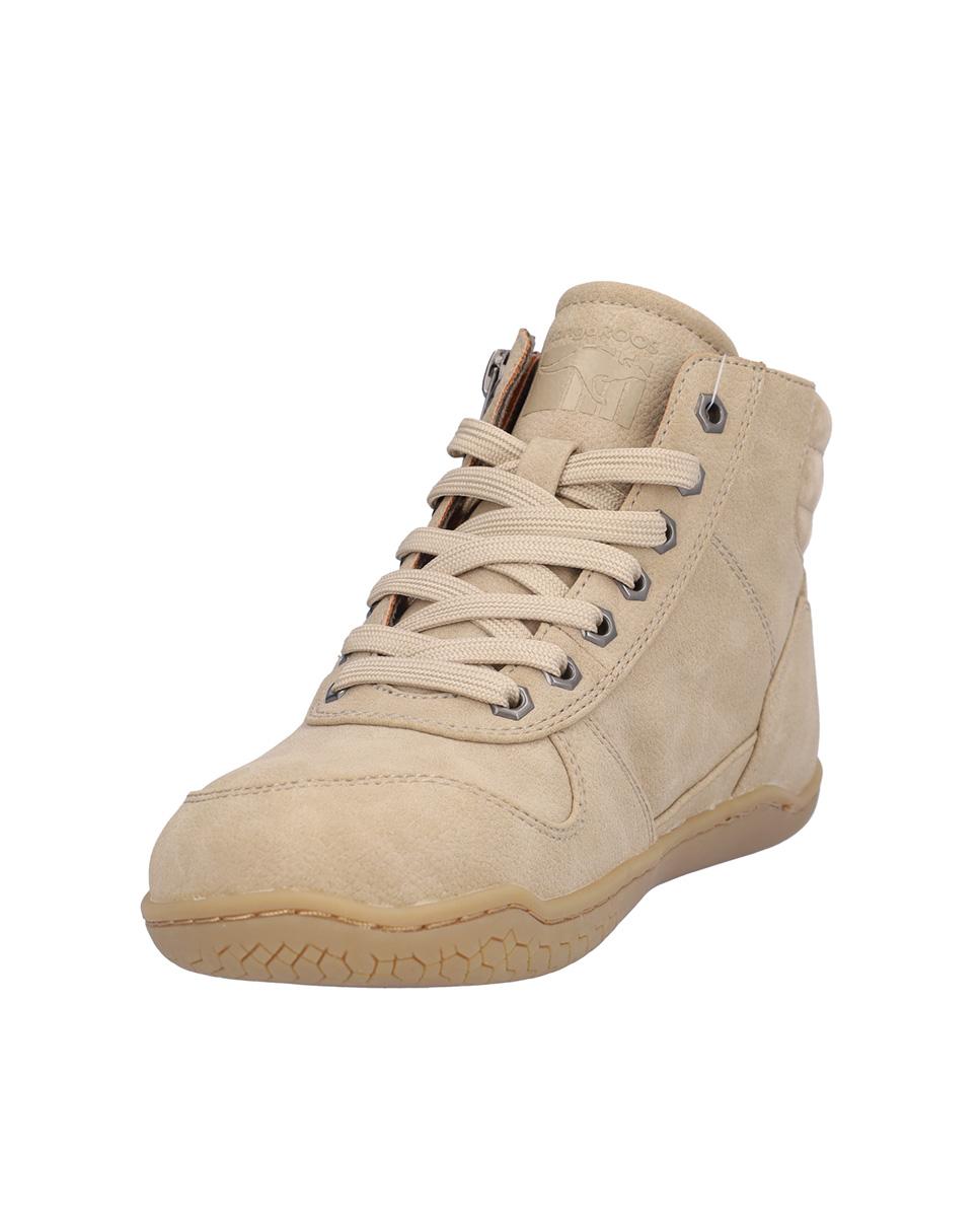 Botines básicos de mujer de piel con cierre de cordones y logotipo lateral pequeño - Kangaroos - Beige Beige-2