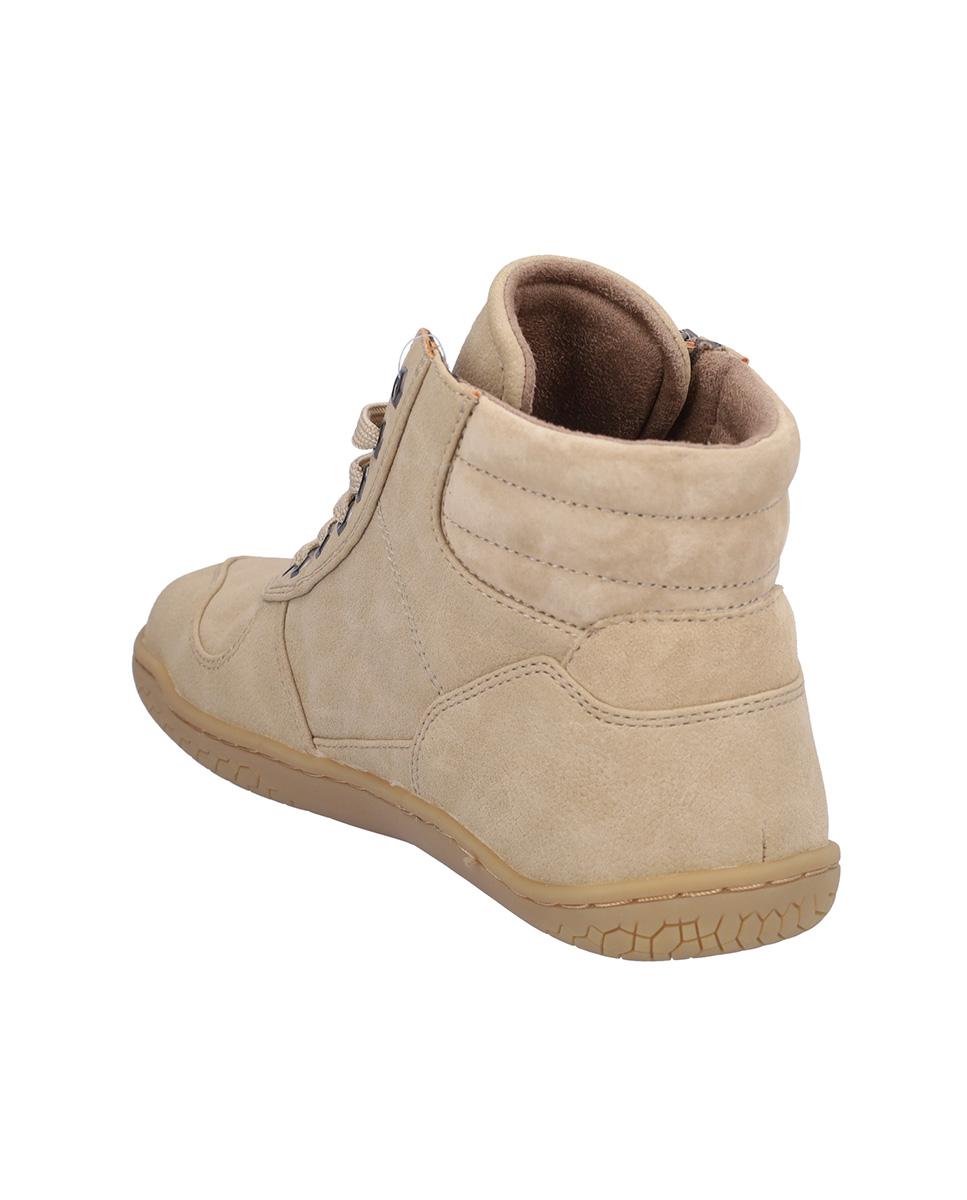 Botines básicos de mujer de piel con cierre de cordones y logotipo lateral pequeño - Kangaroos - Beige Beige-5