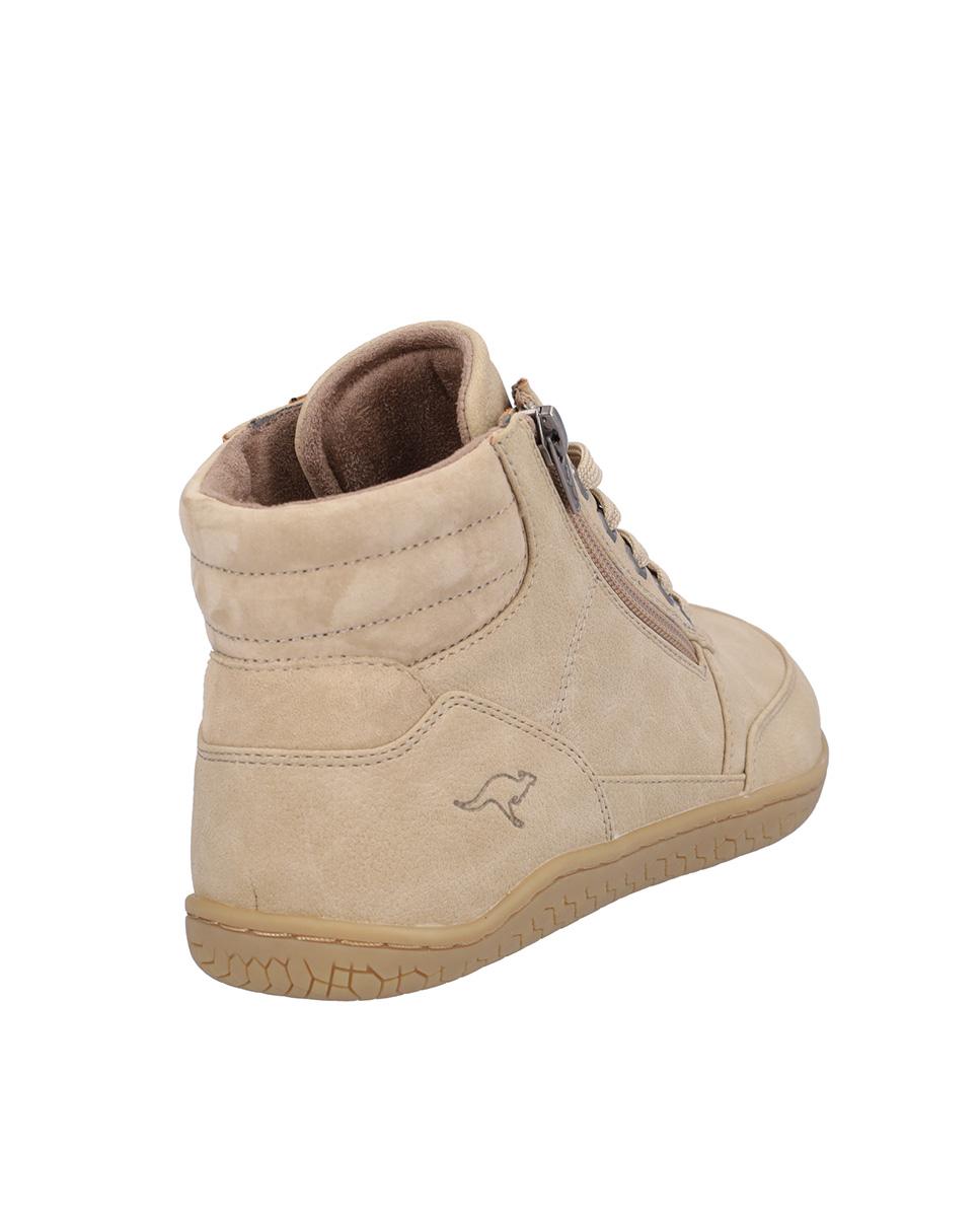 Botines básicos de mujer de piel con cierre de cordones y logotipo lateral pequeño - Kangaroos - Beige Beige-6