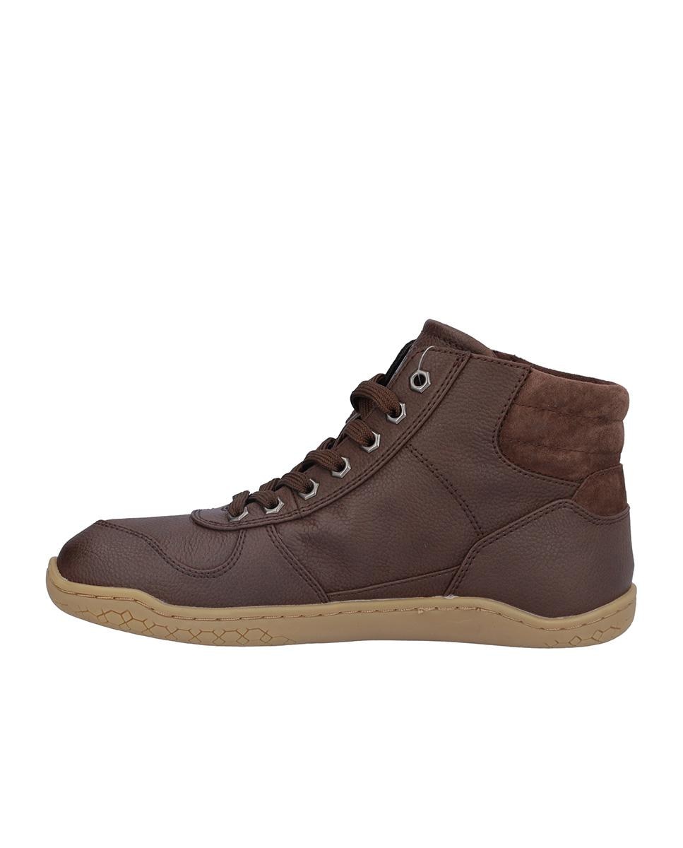 Botines básicos de mujer de piel con cierre de cordones y logotipo lateral pequeño - Kangaroos - Marrón oscuro Marrón oscuro-4
